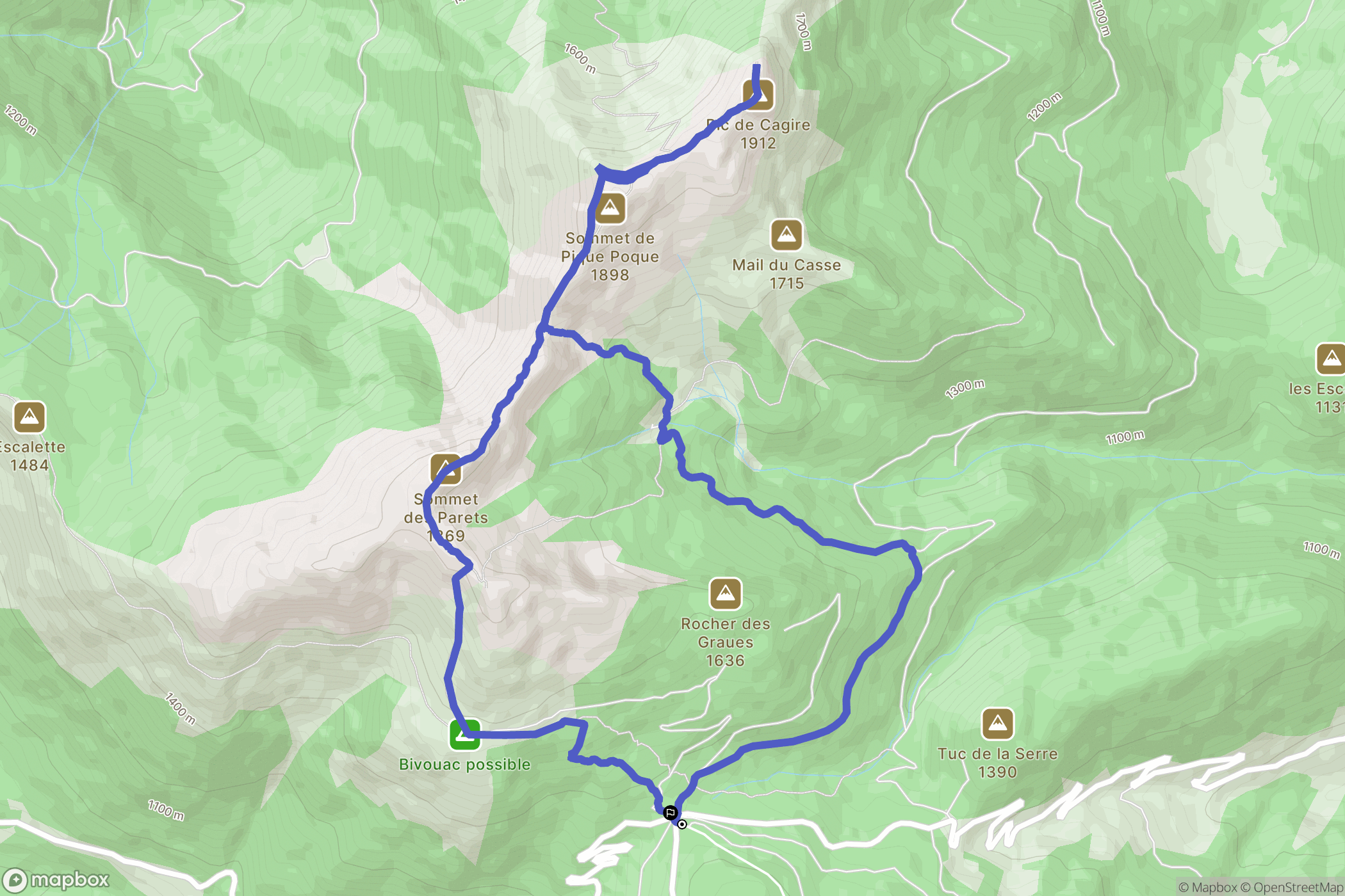 Boutx : carte du parcours de randonnée - France