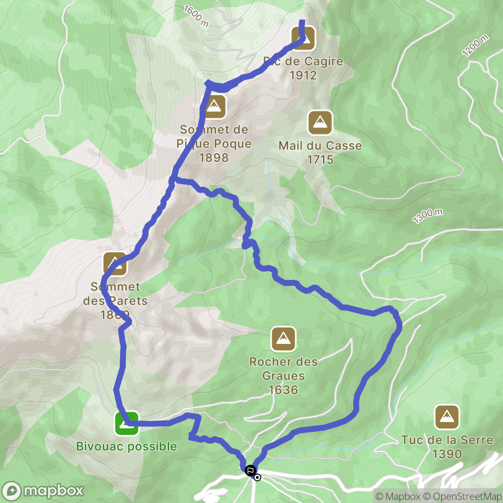 Boutx : carte du parcours de randonnée - France