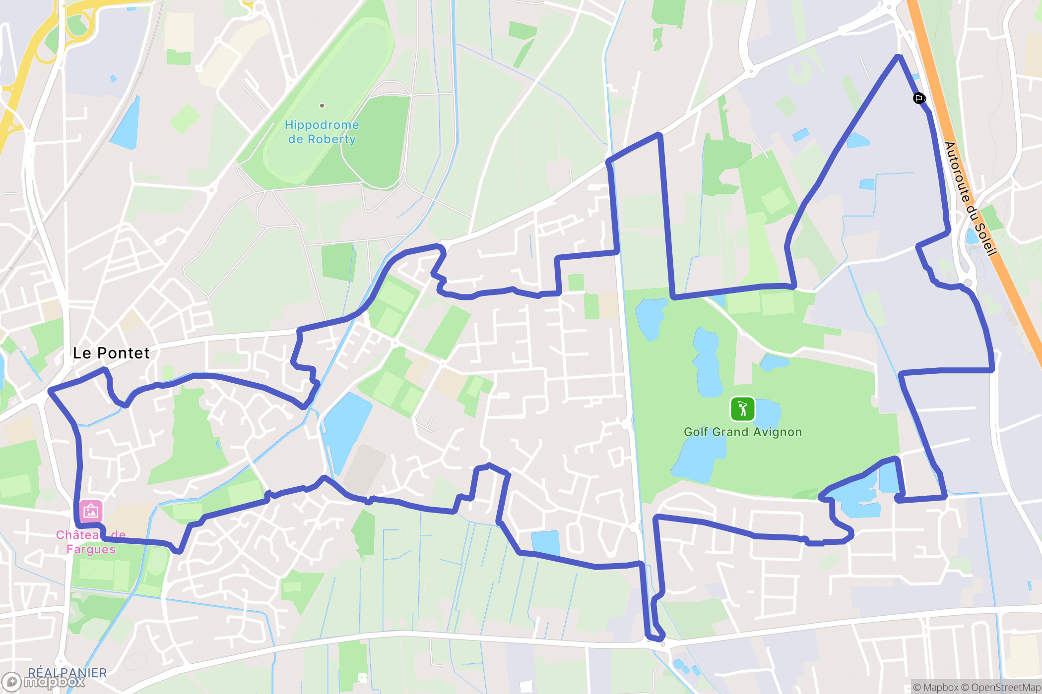 Vedène : carte du parcours de randonnée - France