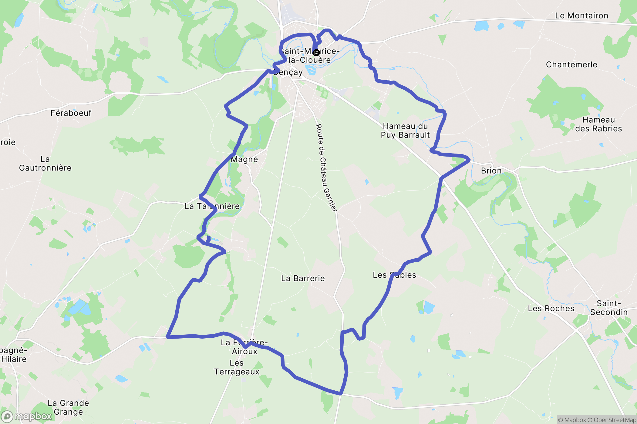 Saint-Maurice-la-Clouère : carte du parcours de randonnée - France