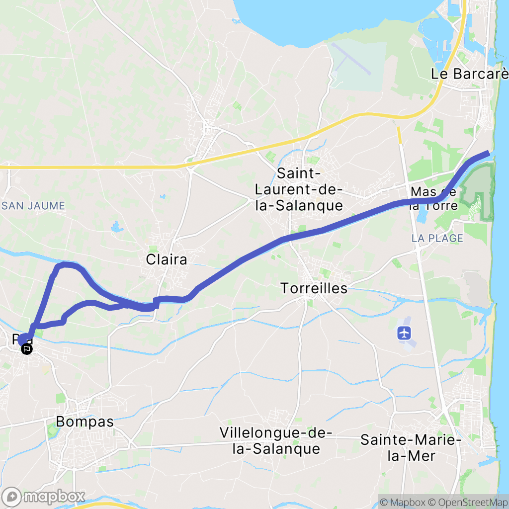 Pia : carte du parcours de randonnée - France
