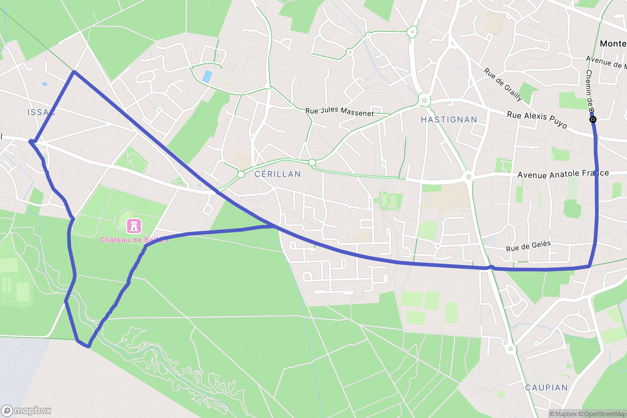 Saint-Médard-en-Jalles : carte du parcours de randonnée - France