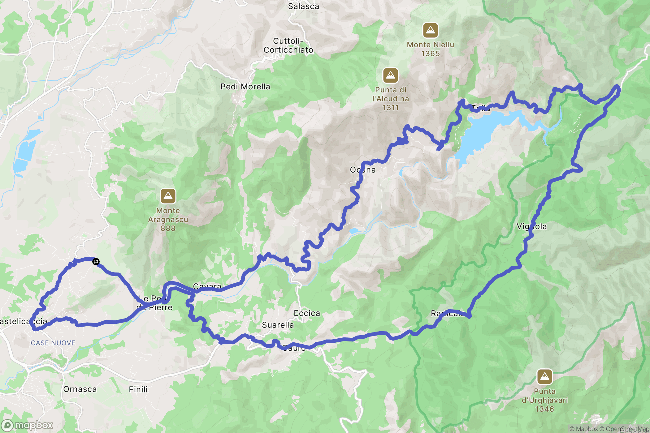 Bastelicaccia : carte du parcours de randonnée - France