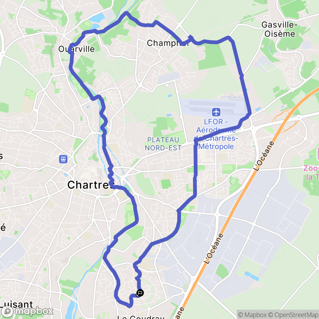 Le Coudray : carte du parcours de randonnée - France