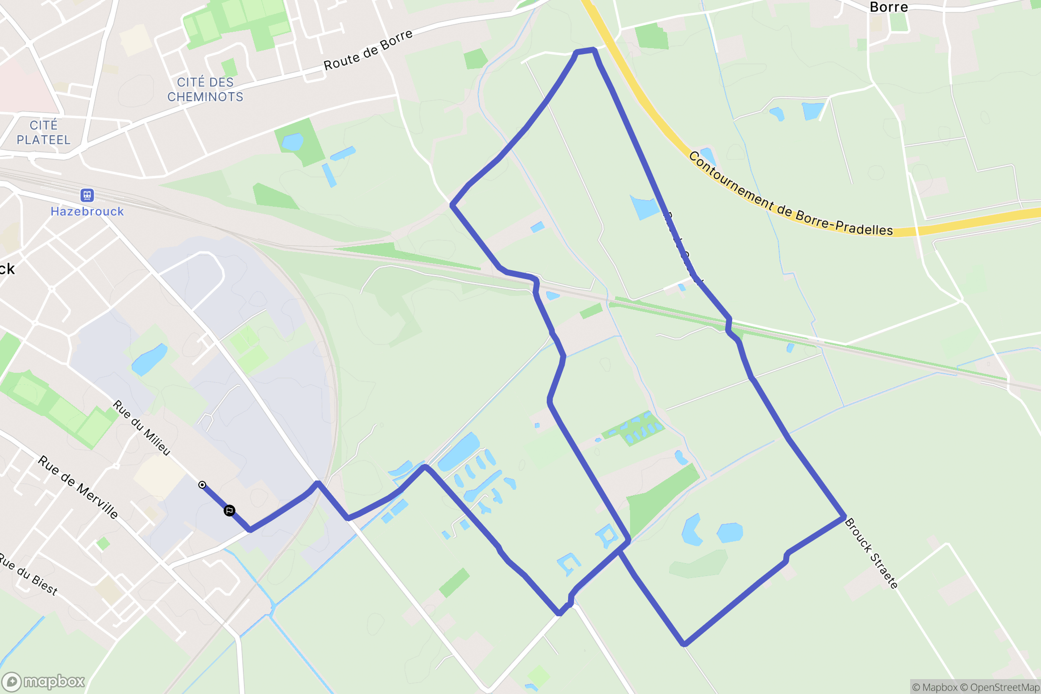 Hazebrouck : carte du parcours de randonnée - France