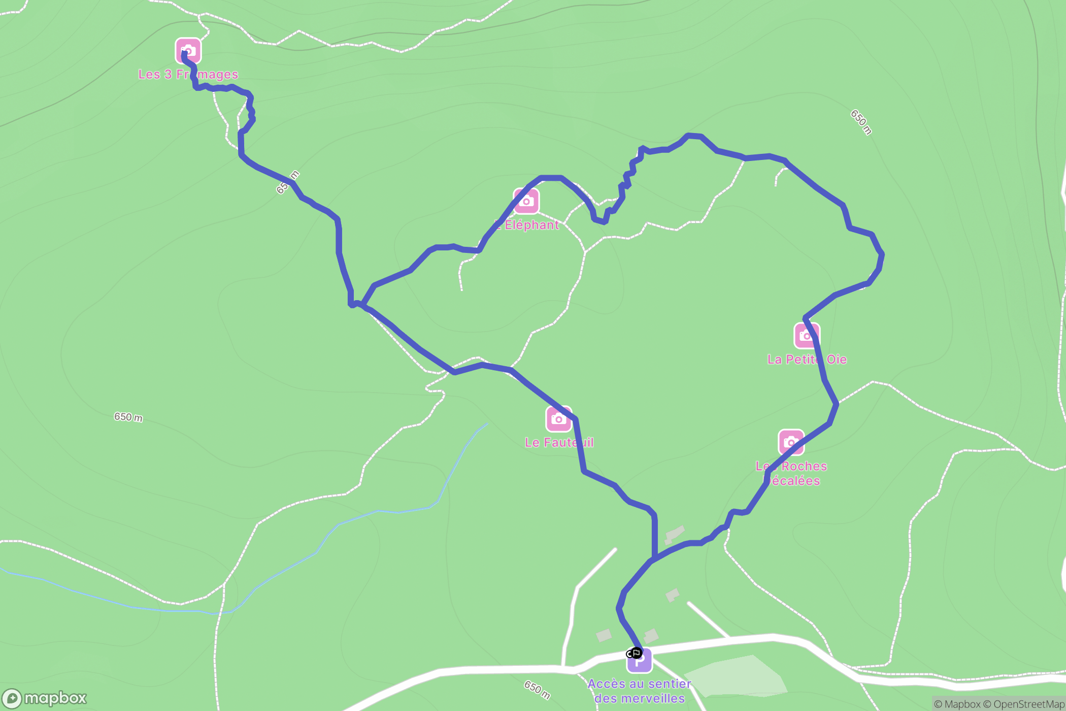 Lacrouzette : carte du parcours de randonnée - France