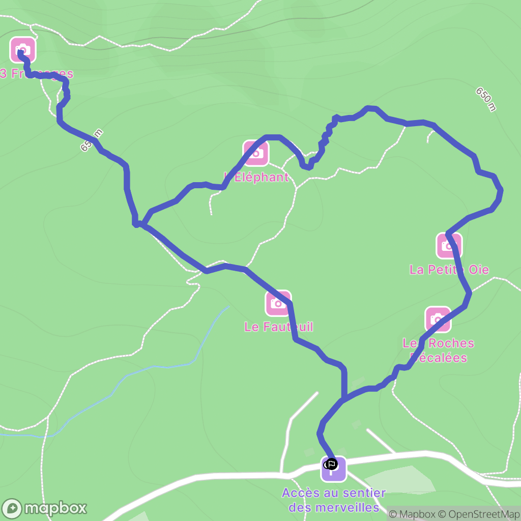 Lacrouzette : carte du parcours de randonnée - France