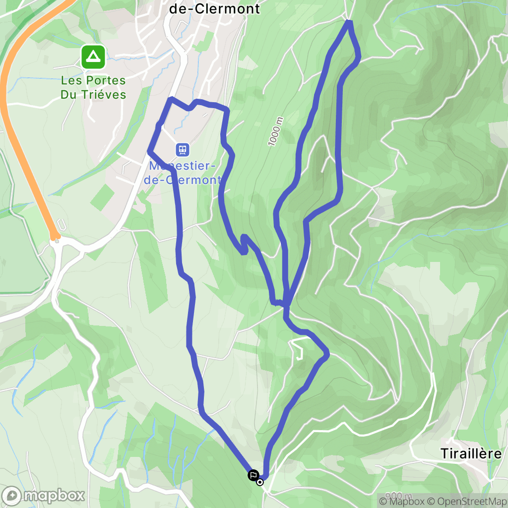 Treffort : carte du parcours de randonnée - France