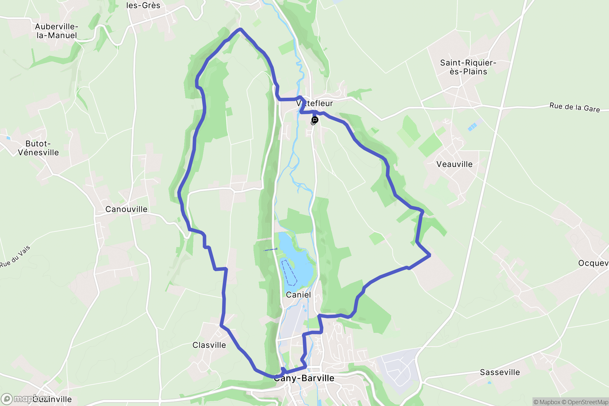 Vittefleur : carte du parcours de randonnée - France