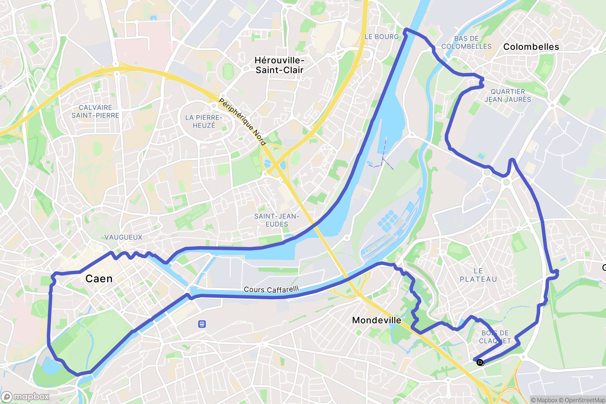 Mondeville : carte du parcours de randonnée - France