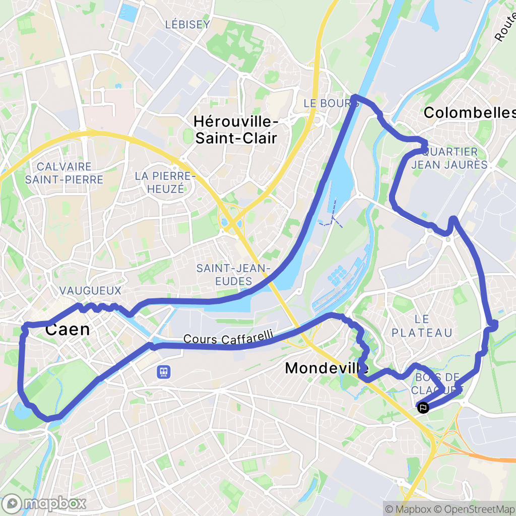 Mondeville : carte du parcours de randonnée - France