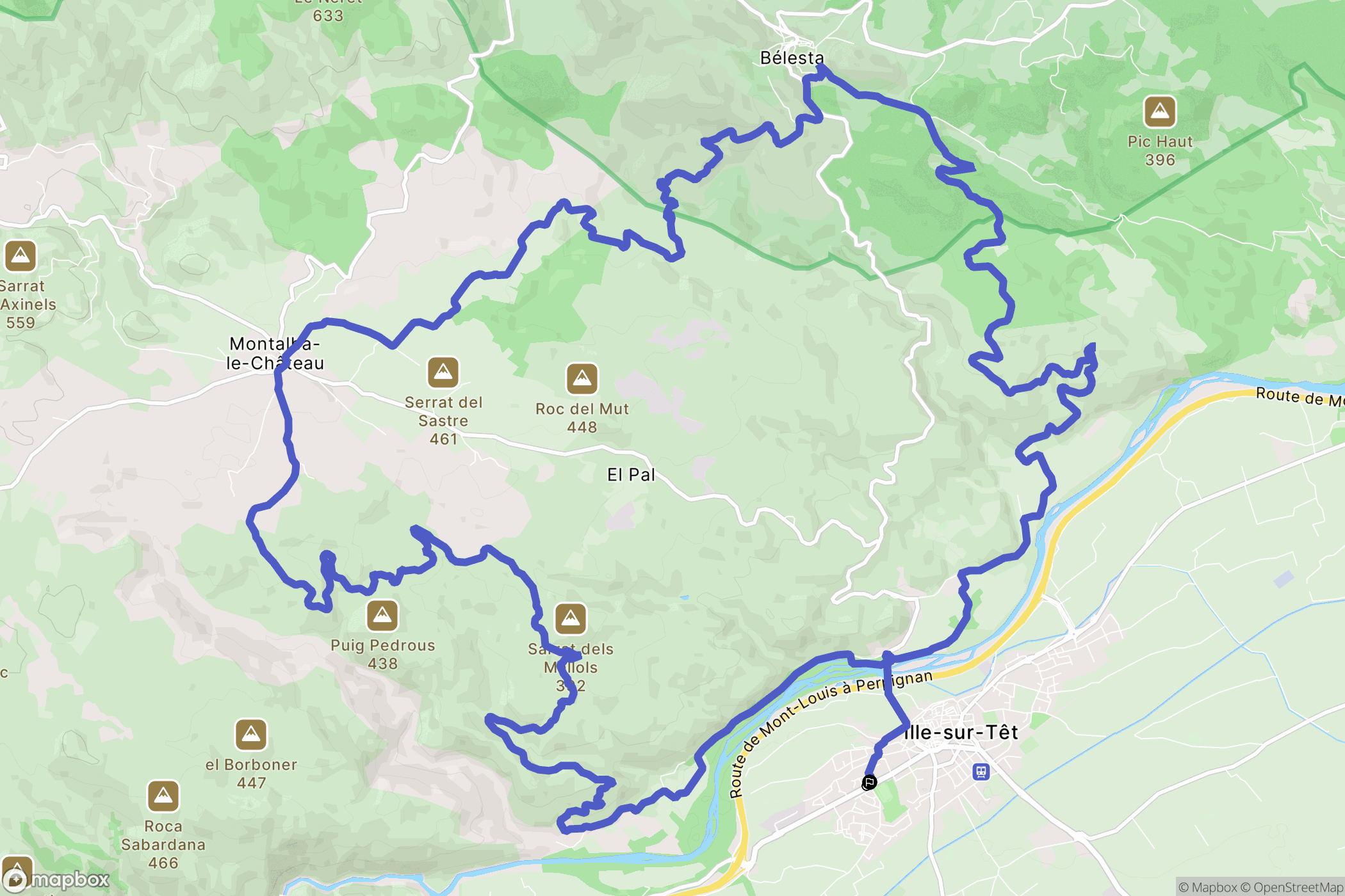Ille-sur-Têt : carte du parcours de randonnée - France