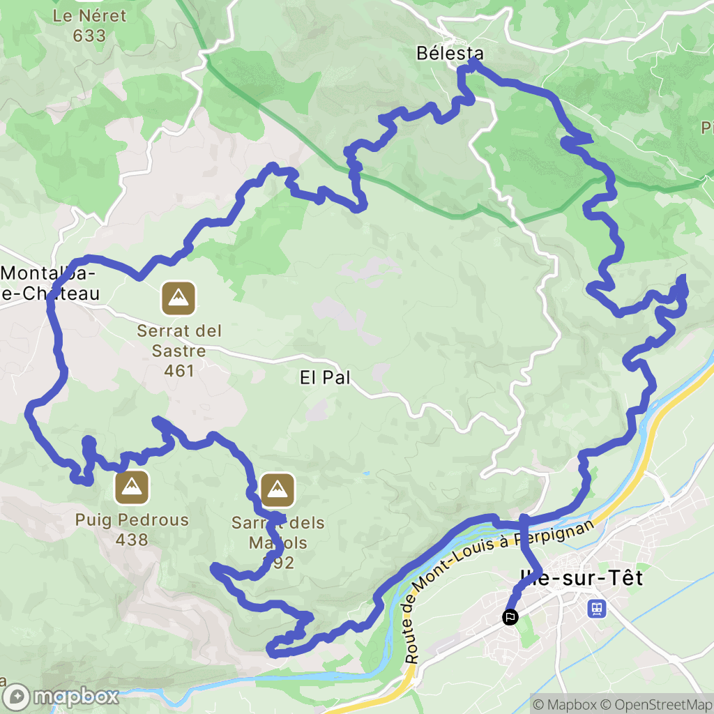 Ille-sur-Têt : carte du parcours de randonnée - France