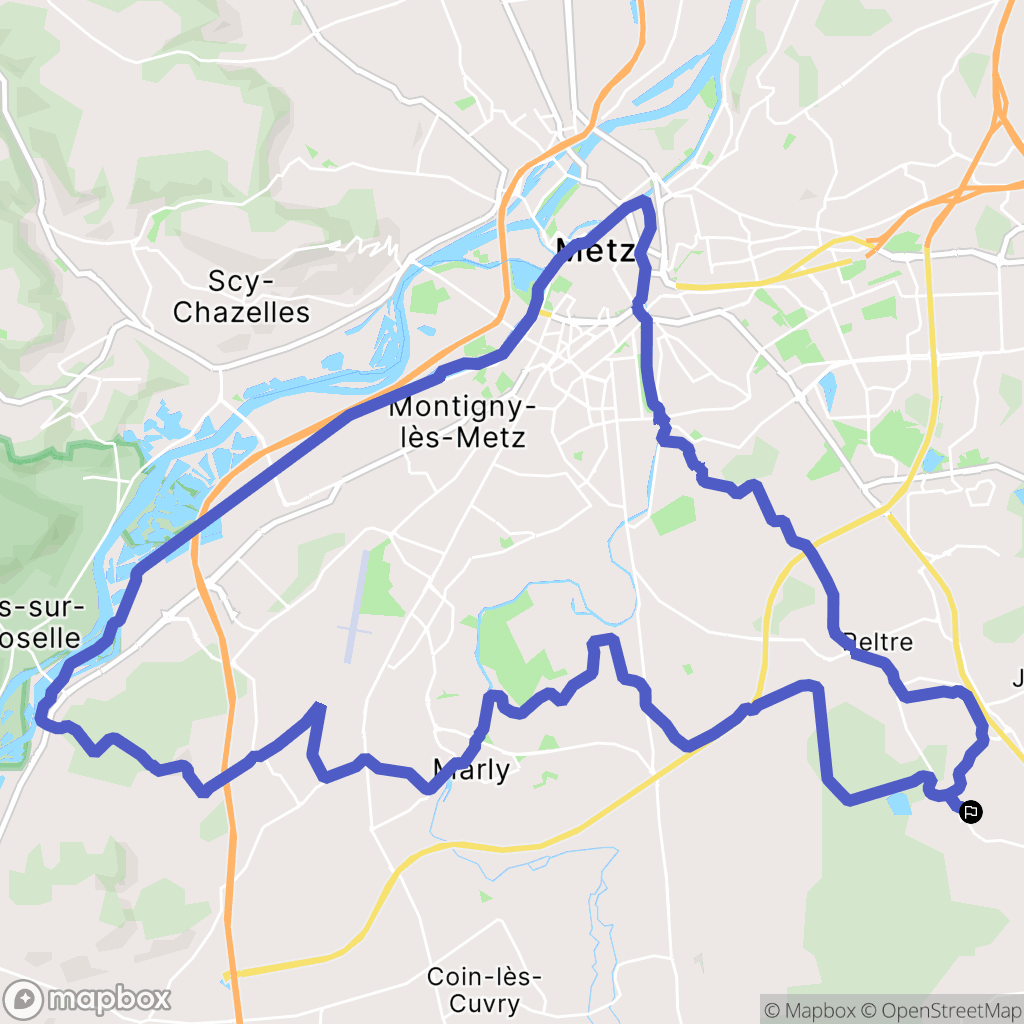Chesny : carte du parcours de randonnée - France