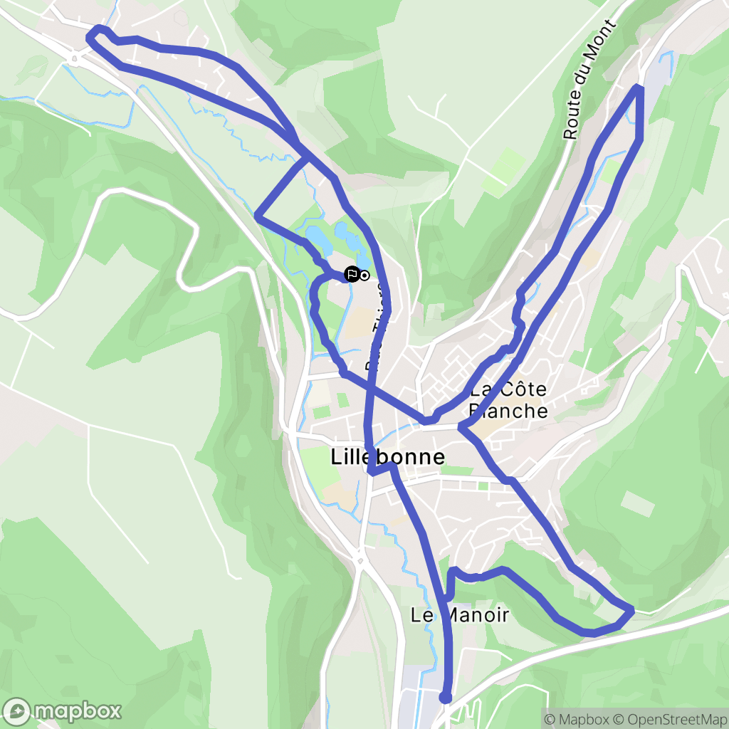 Lillebonne : carte du parcours de randonnée - France