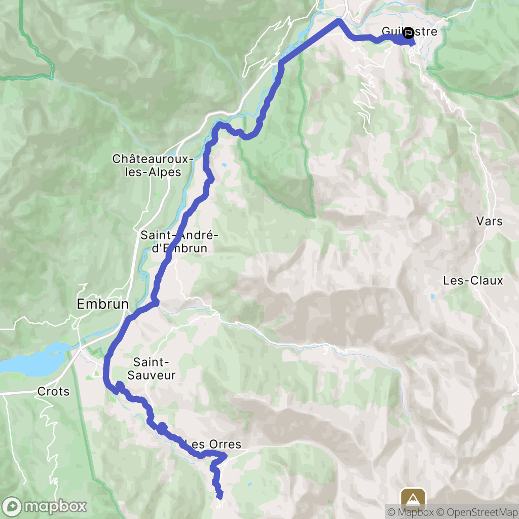 Guillestre : carte du parcours de randonnée - France