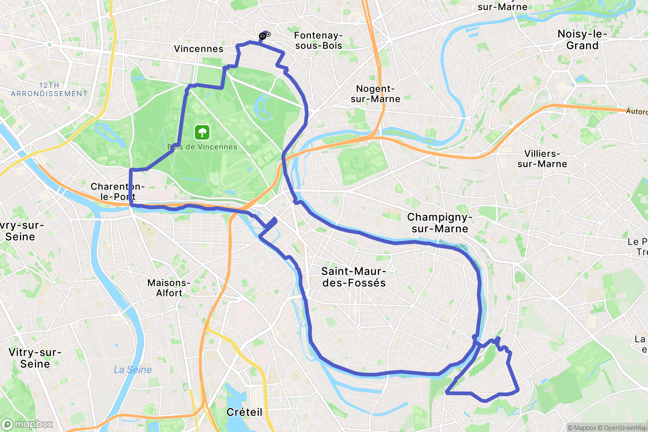 Fontenay-sous-Bois : carte du parcours de randonnée - France