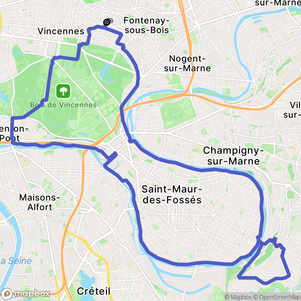 Fontenay-sous-Bois : carte du parcours de randonnée - France