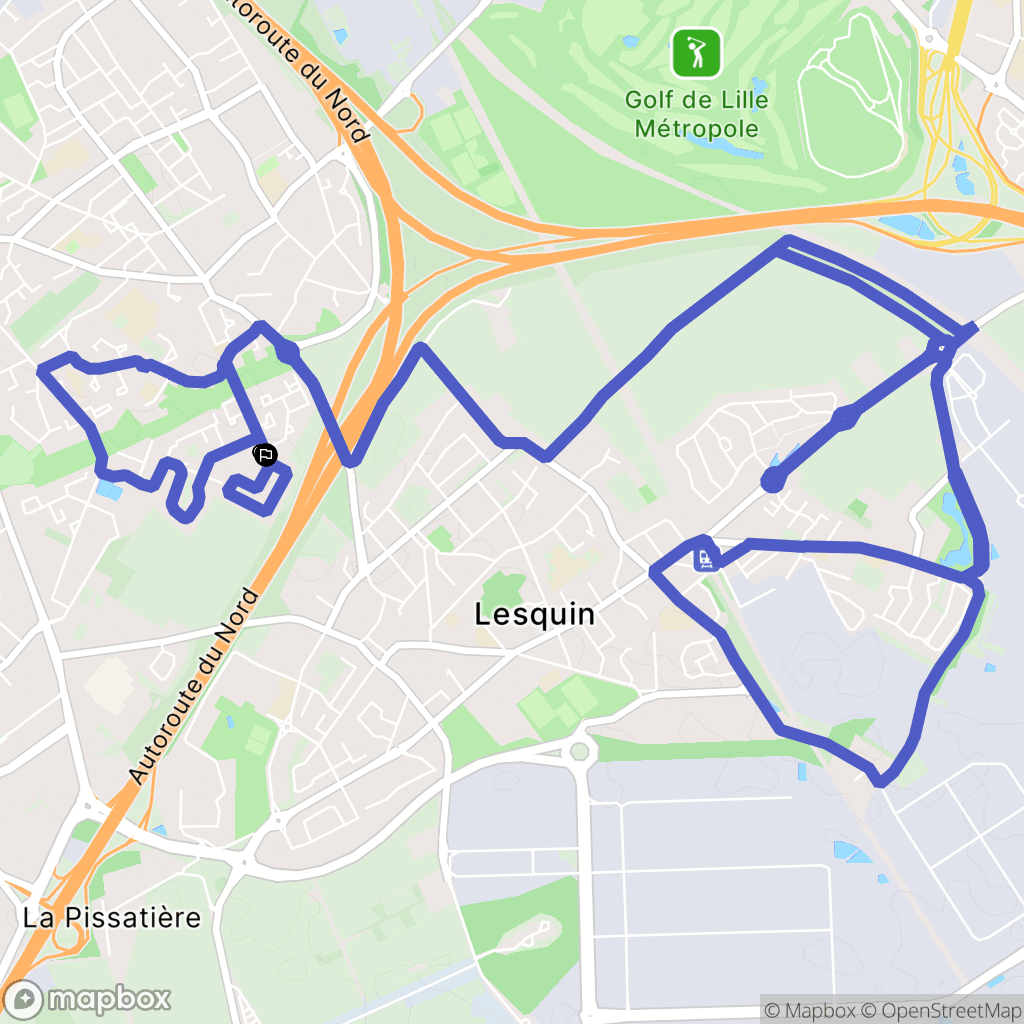 Ronchin : carte du parcours de randonnée - France