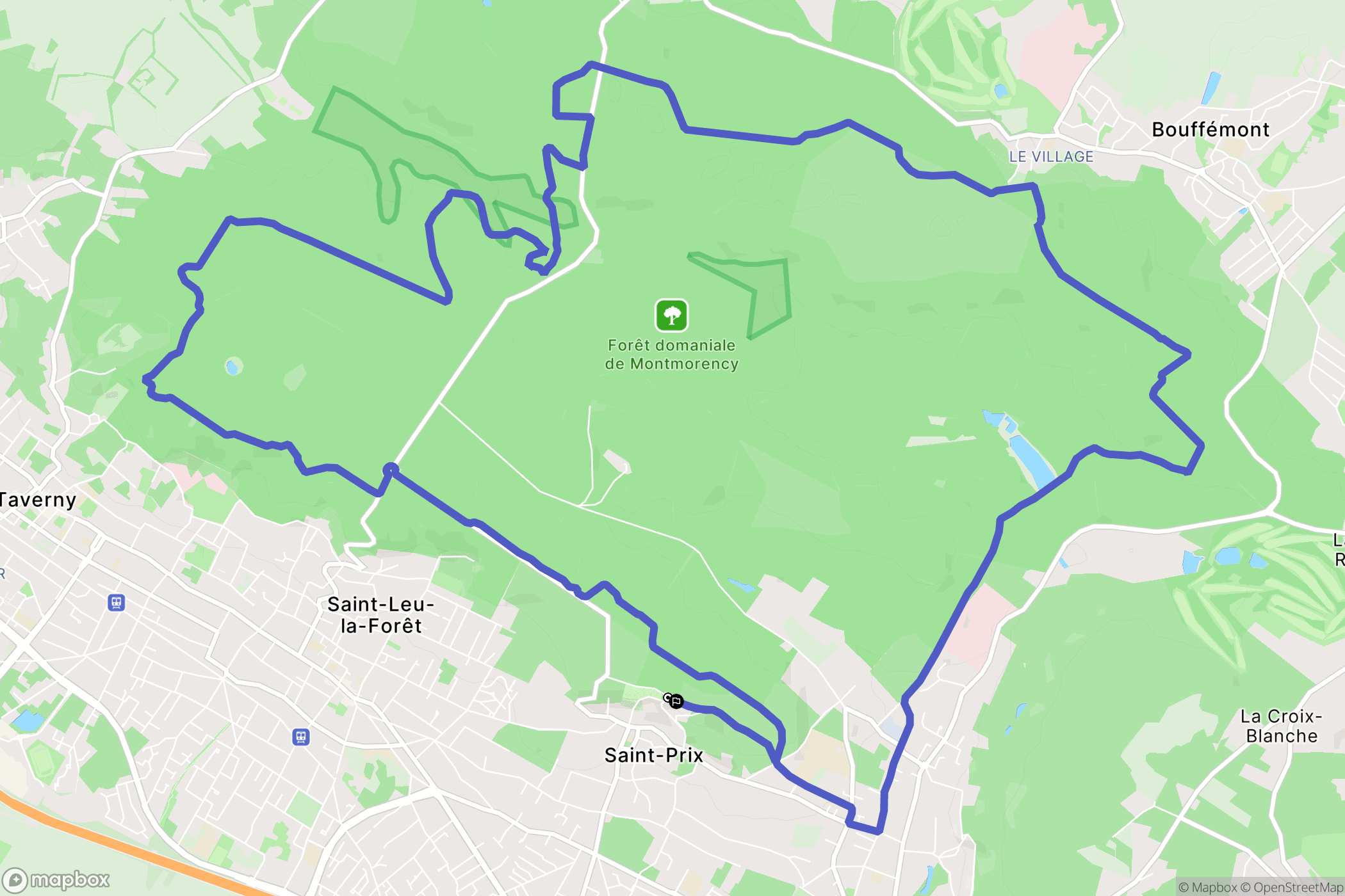 Saint-Prix : carte du parcours de randonnée - France