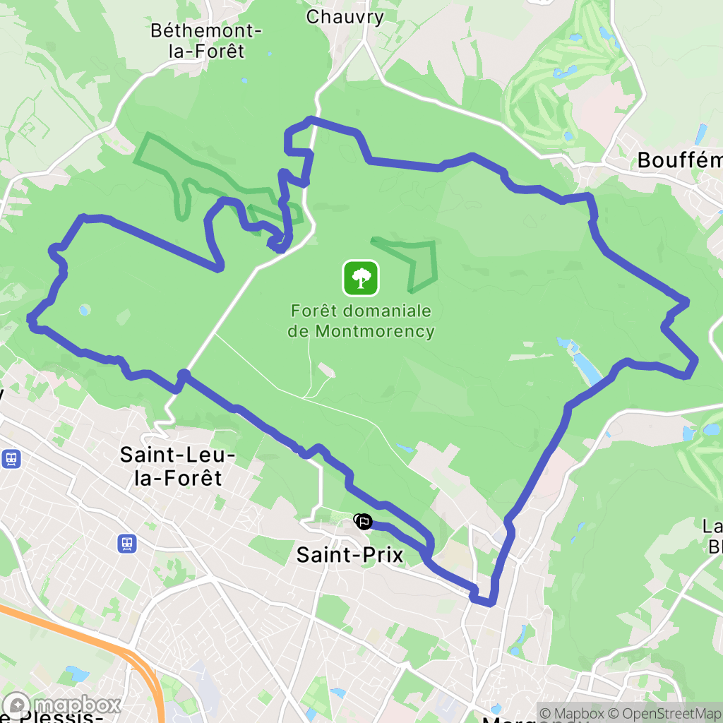 Saint-Prix : carte du parcours de randonnée - France