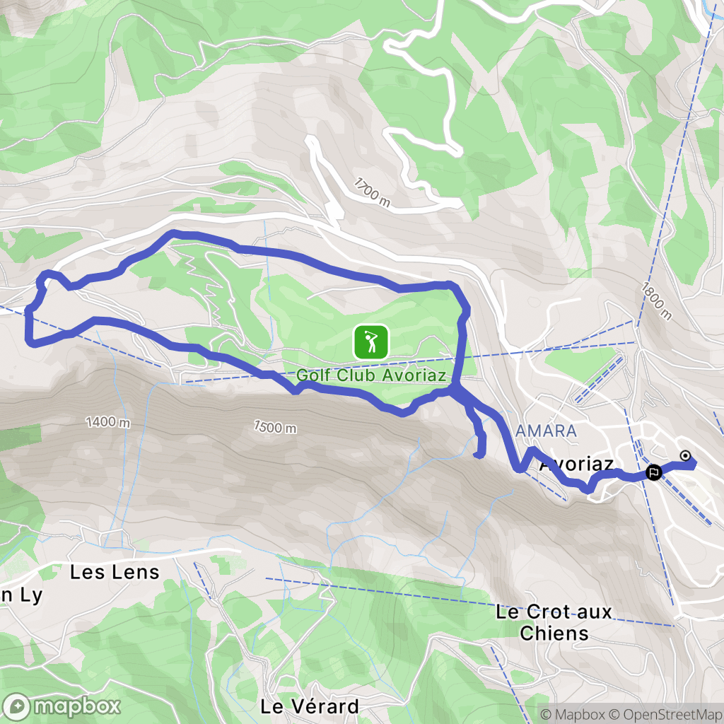 Morzine : carte du parcours de randonnée - France