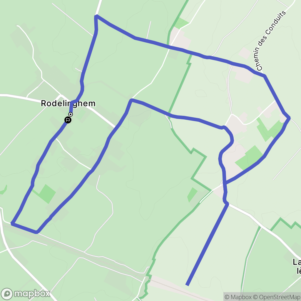 Rodelinghem : carte du parcours de randonnée - France