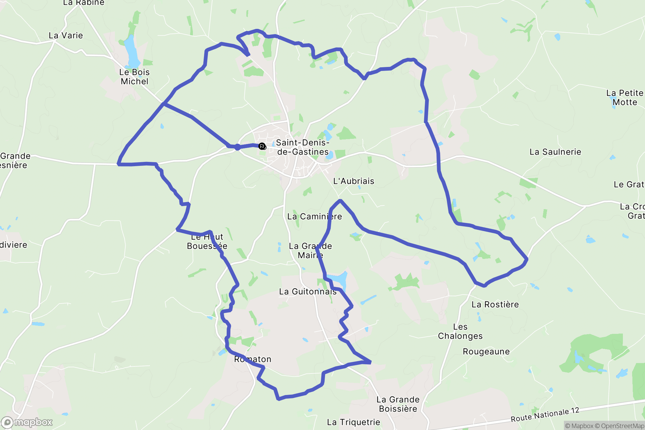 Saint-Denis-de-Gastines : carte du parcours de randonnée - France