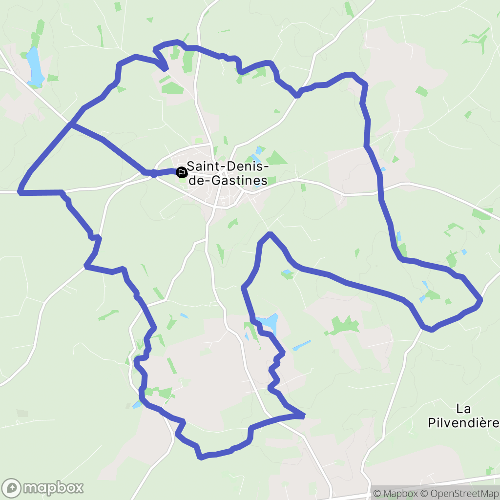Saint-Denis-de-Gastines : carte du parcours de randonnée - France
