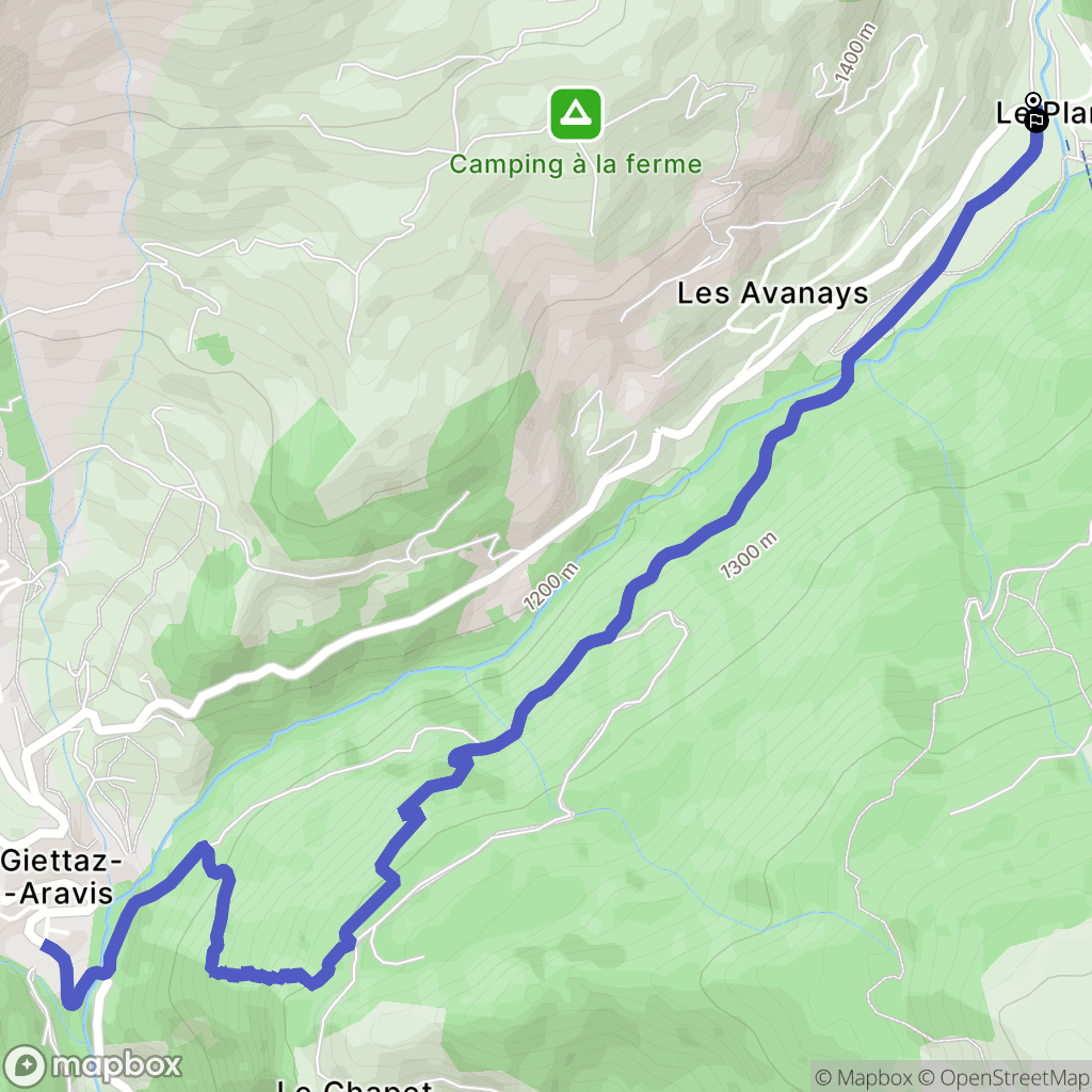 La Giettaz : carte du parcours de randonnée - France