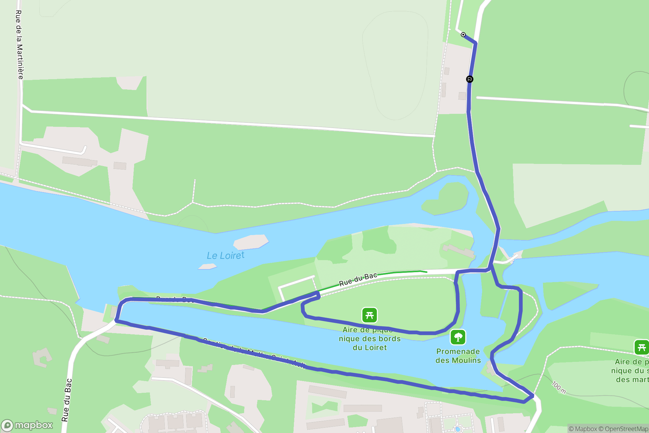 Olivet : carte du parcours de randonnée - France