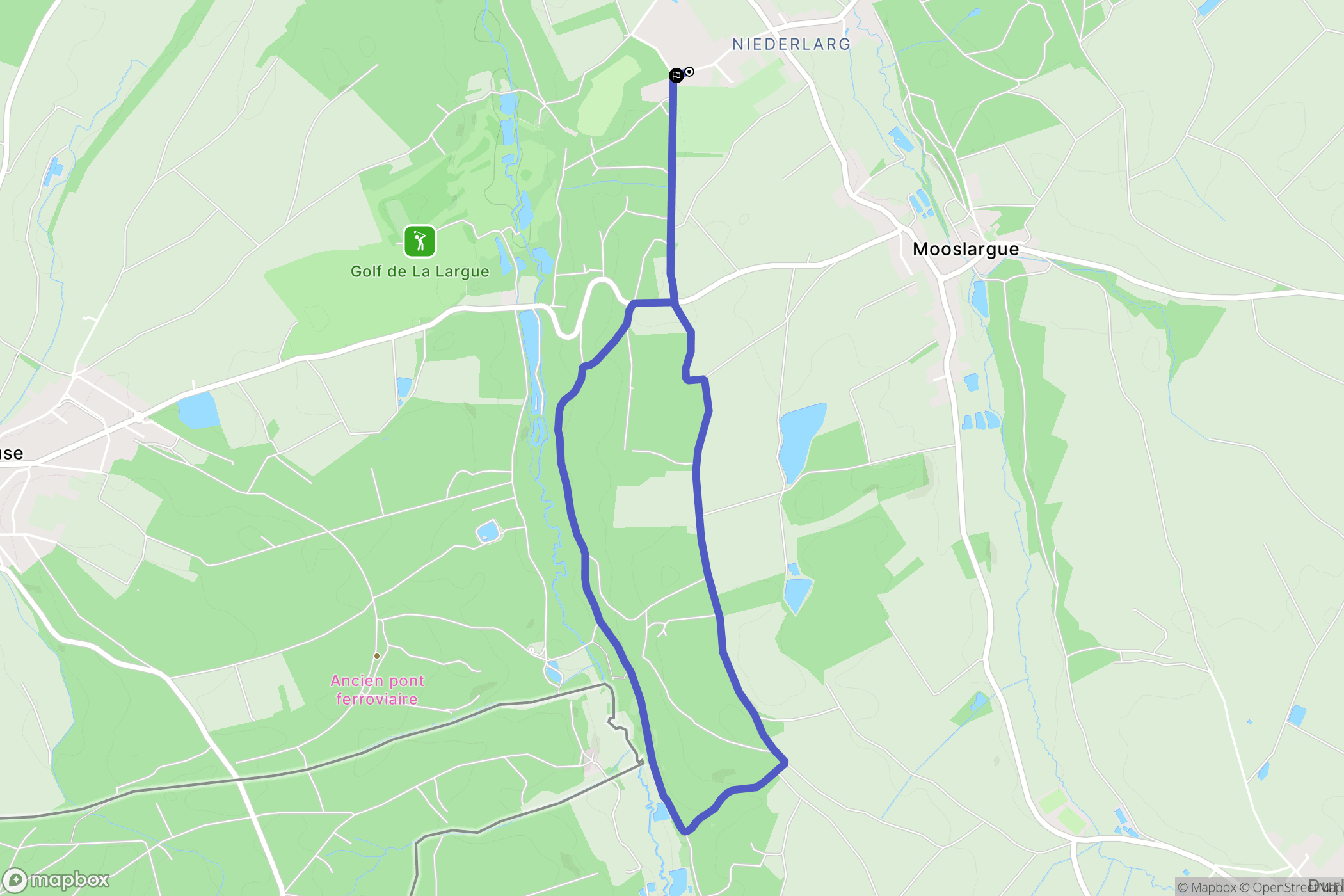 Mooslargue : carte du parcours de randonnée - France
