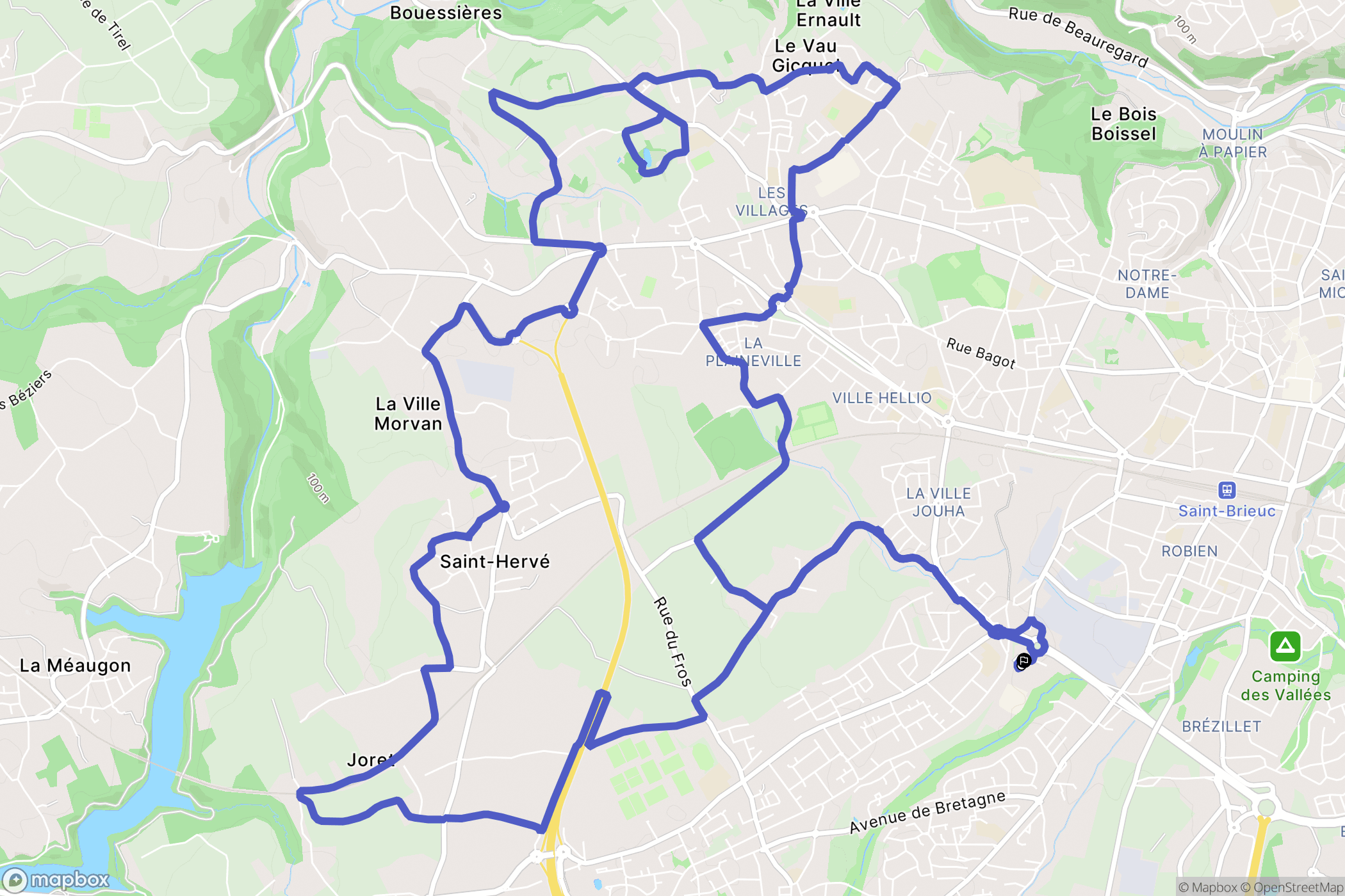 Ploufragan : carte du parcours de randonnée - France