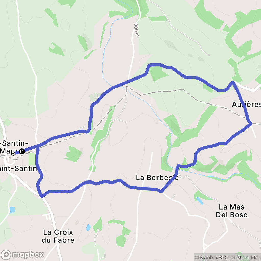 Saint-Santin-de-Maurs : carte du parcours de randonnée - France