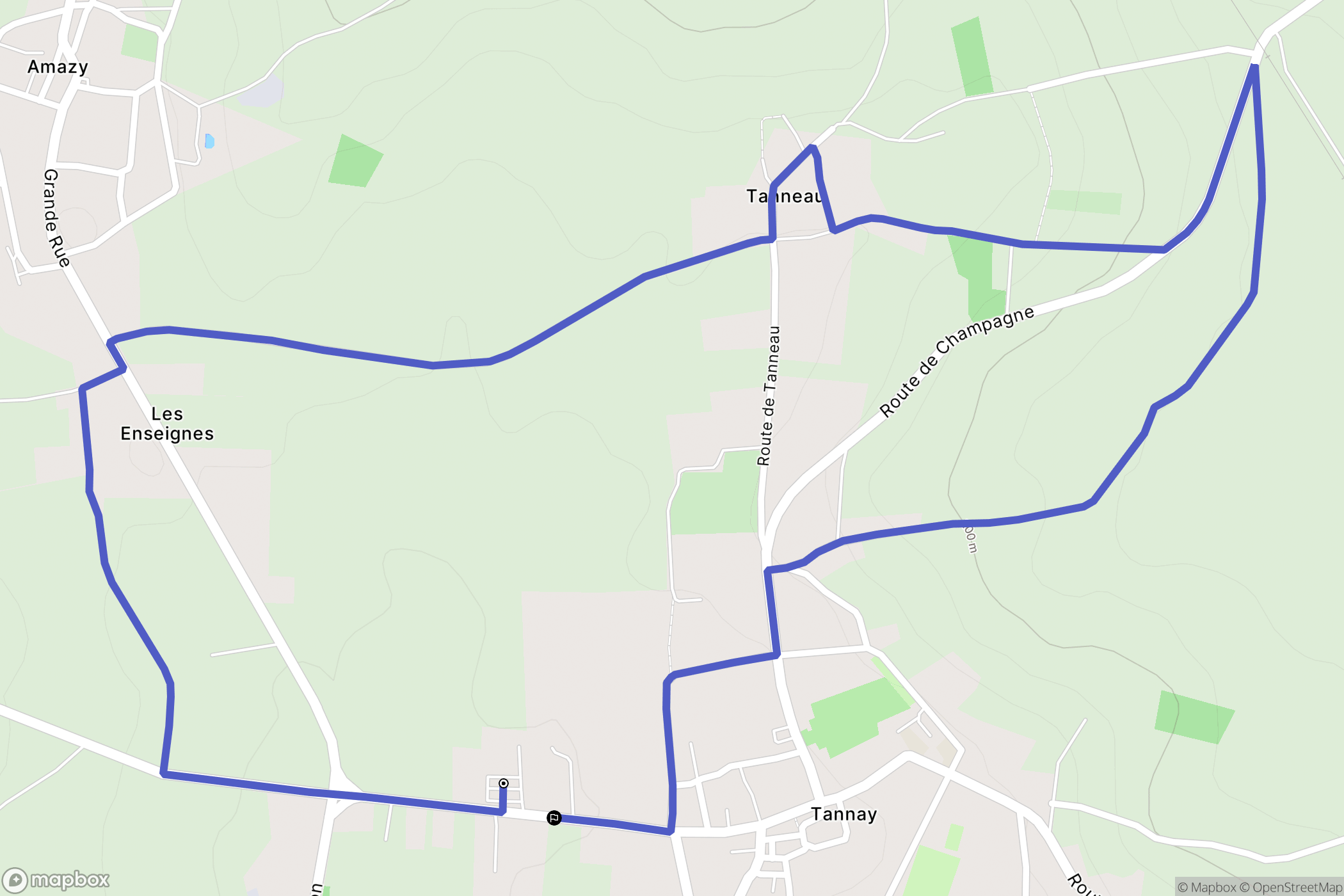 Tannay : carte du parcours de randonnée - France