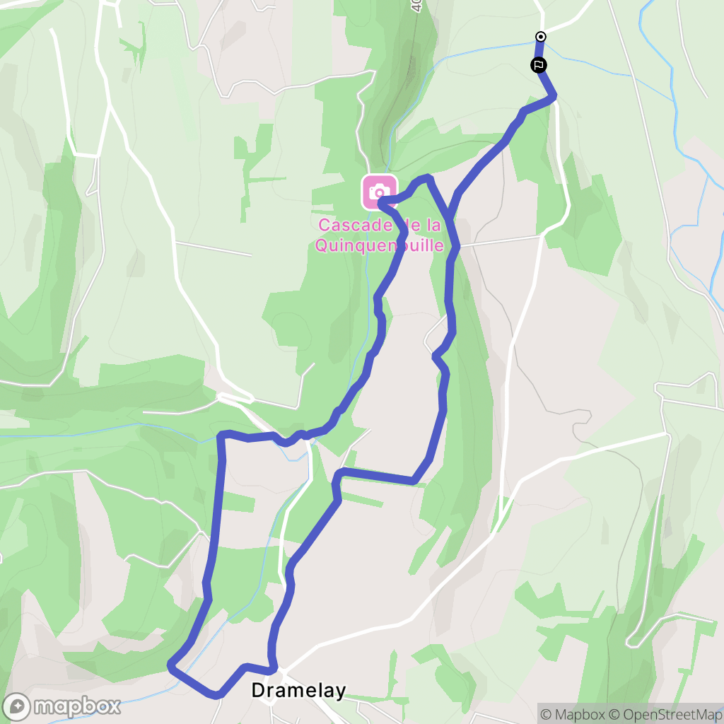 Valzin en Petite Montagne : carte du parcours de randonnée - France