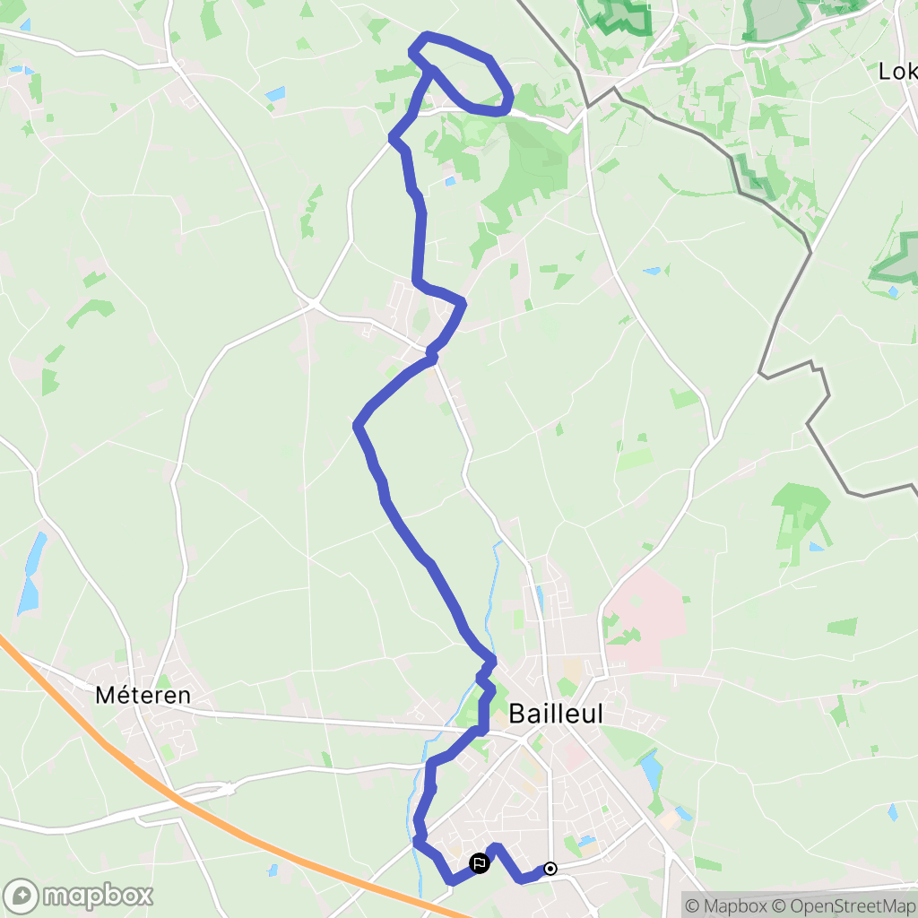 Bailleul : carte du parcours de randonnée - France