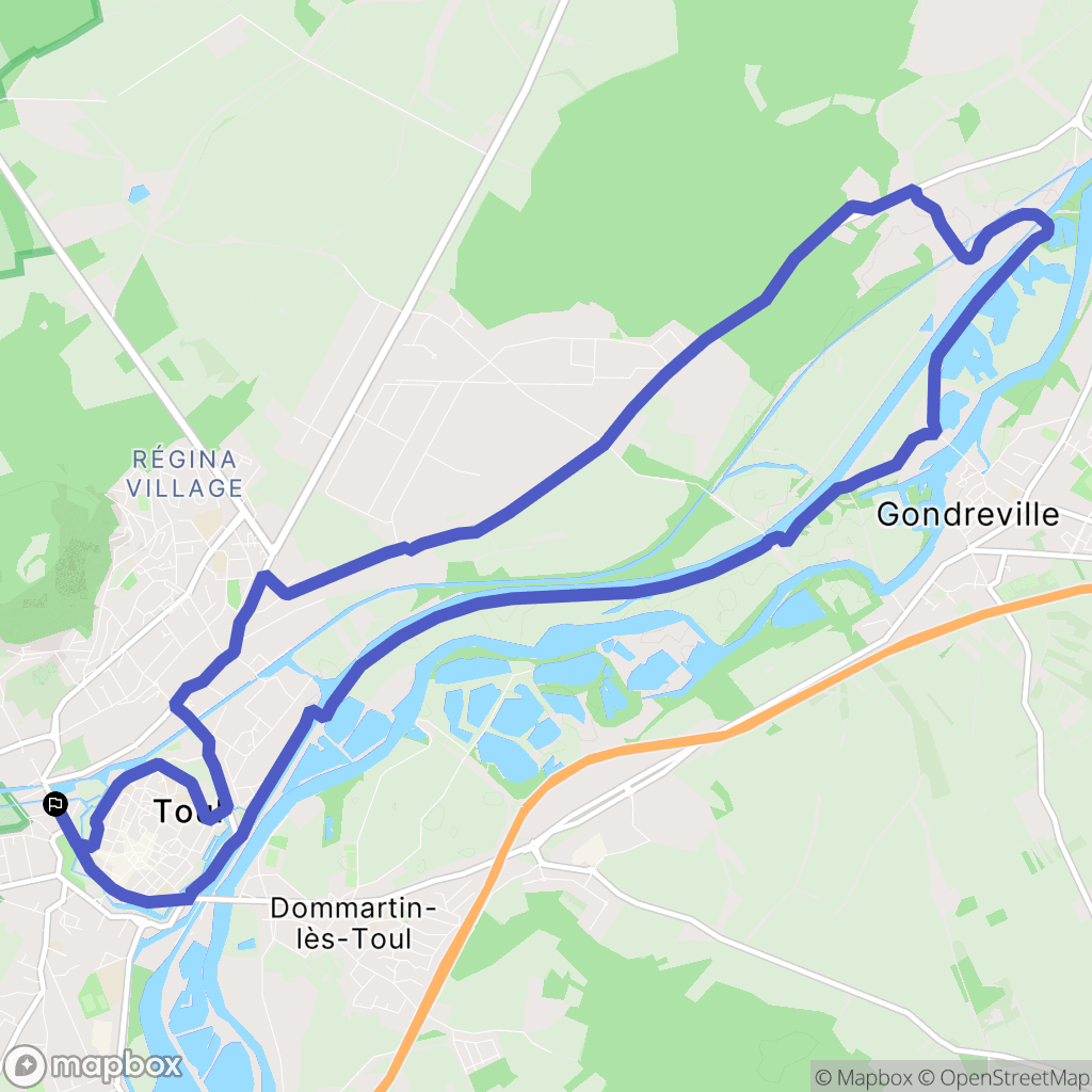 Toul : carte du parcours de randonnée - France