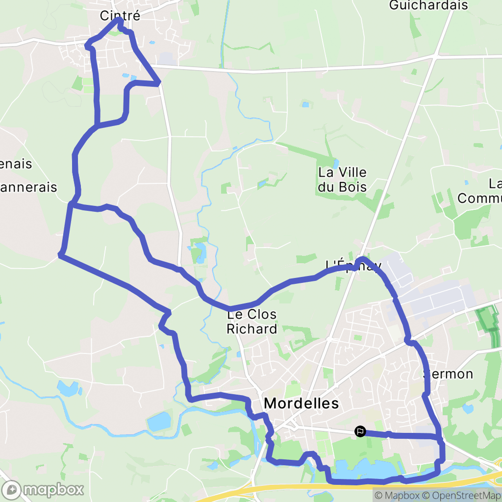Mordelles : carte du parcours de randonnée - France