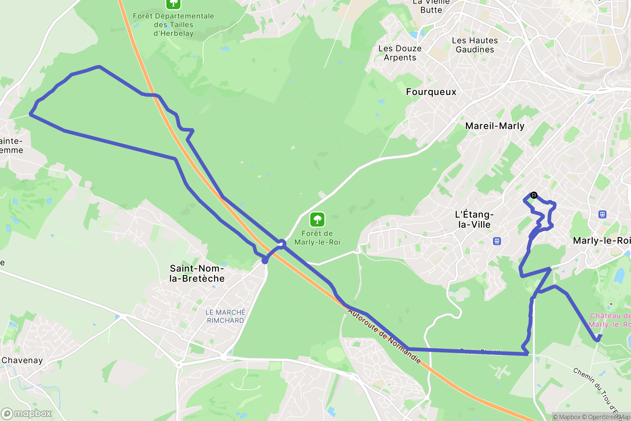 Marly-le-Roi : carte du parcours de randonnée - France