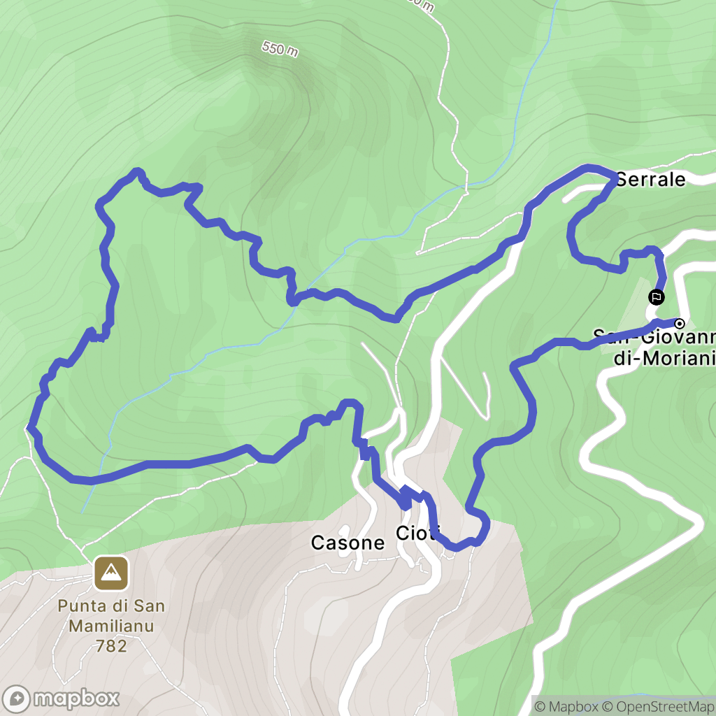 San-Giovanni-di-Moriani : carte du parcours de randonnée - France