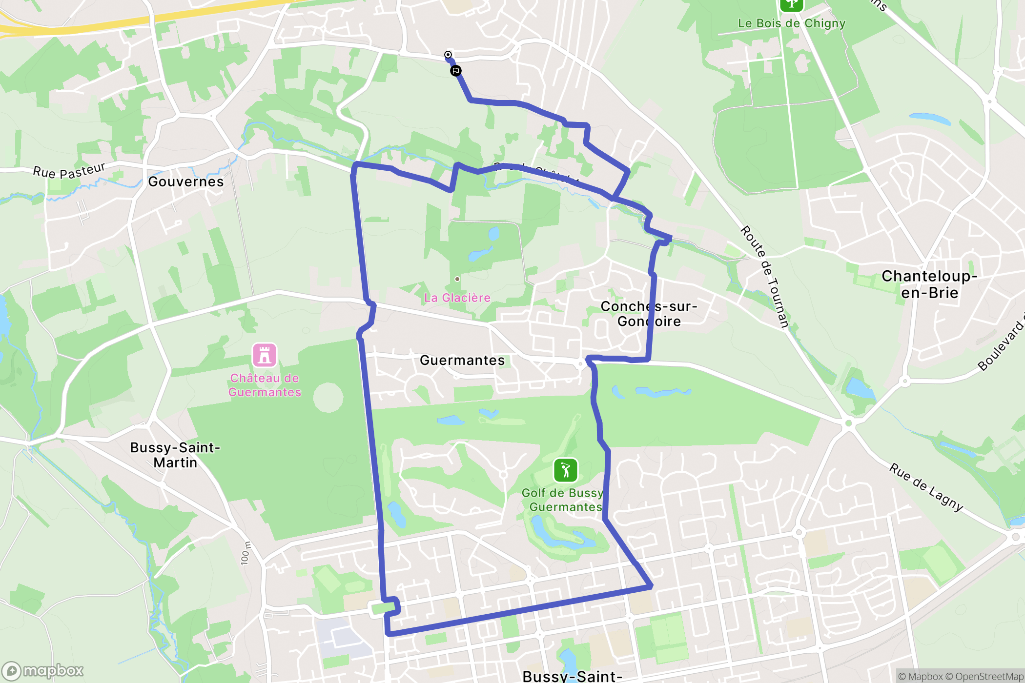 Lagny-sur-Marne : carte du parcours de randonnée - France