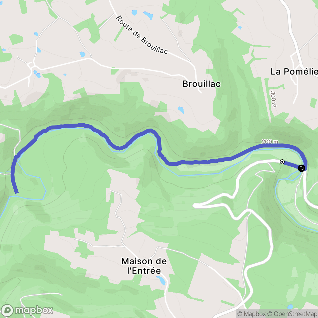 Génis : carte du parcours de randonnée - France