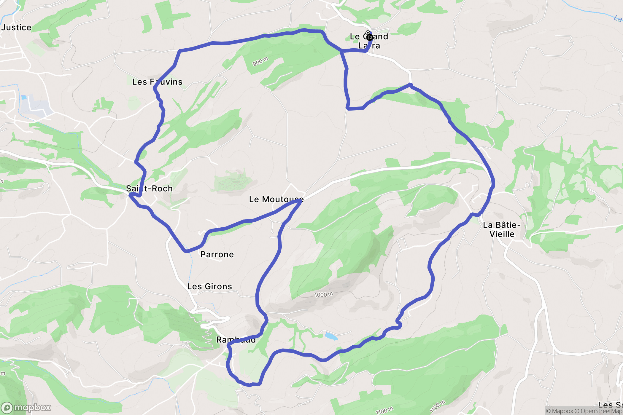 La Bâtie-Vieille : carte du parcours de randonnée - France
