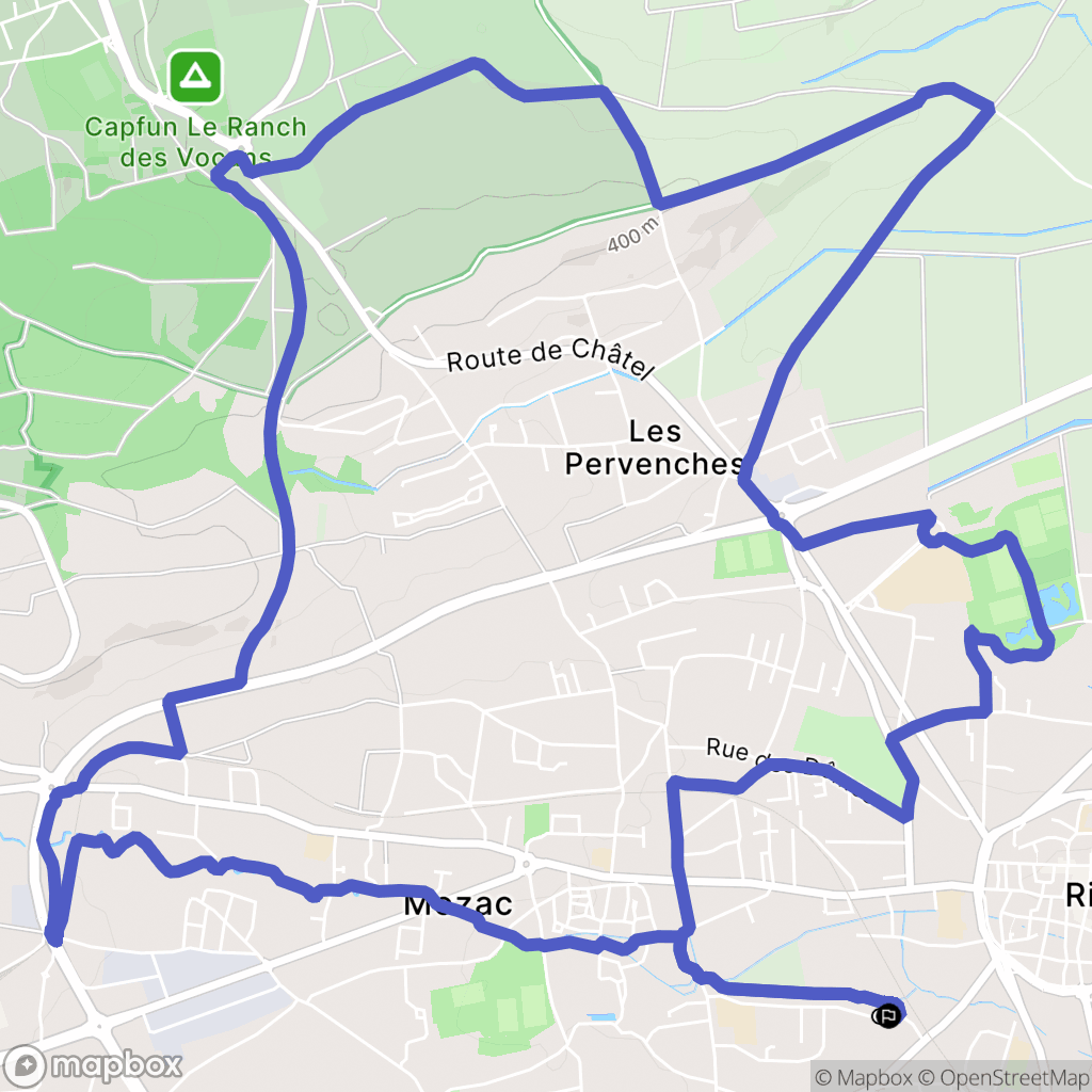 Riom : carte du parcours de randonnée - France