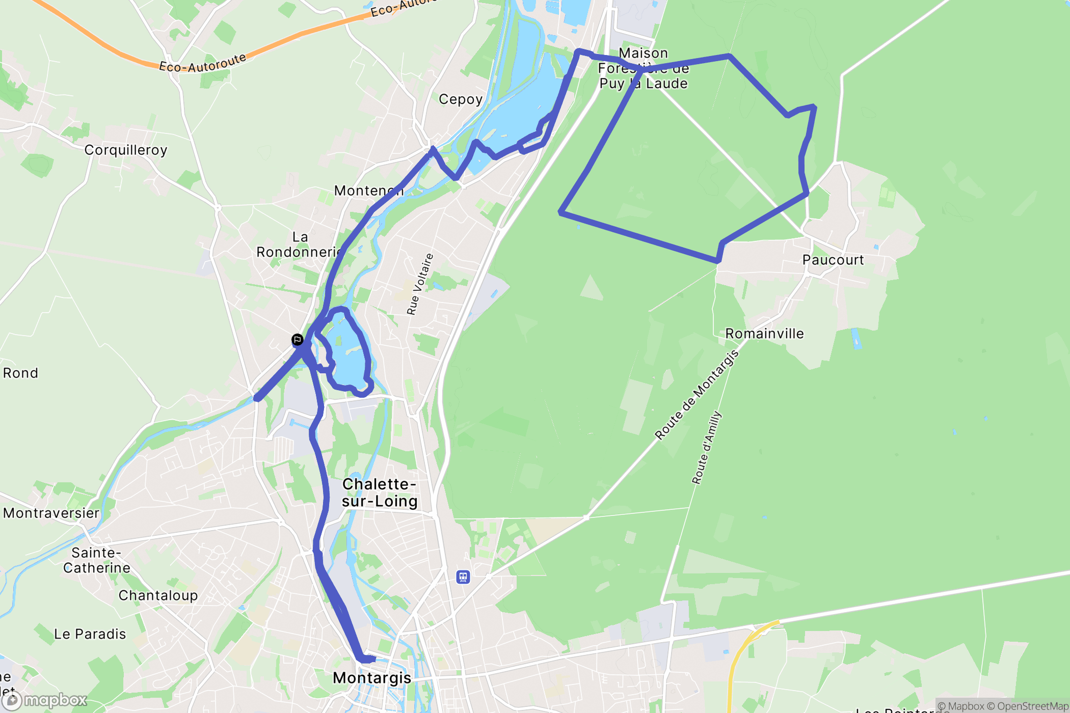 Corquilleroy : carte du parcours de randonnée - France
