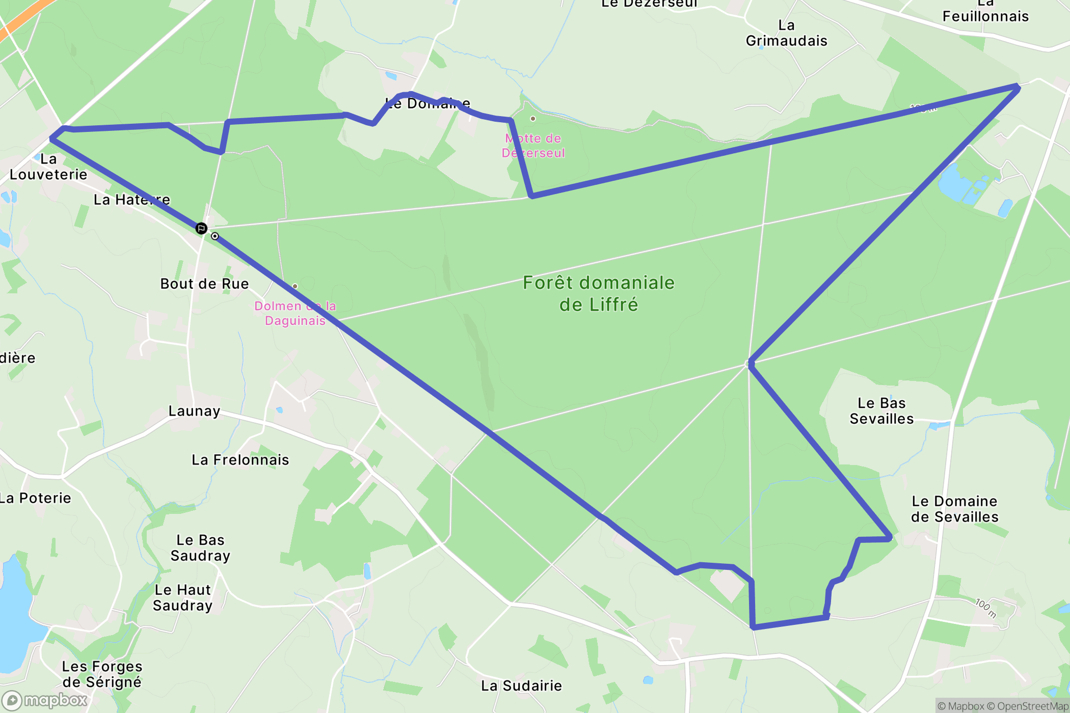 Liffré : carte du parcours de randonnée - France