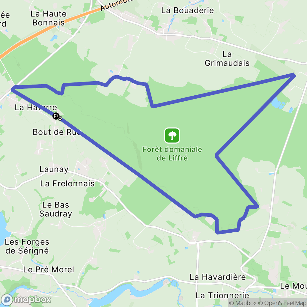 Liffré : carte du parcours de randonnée - France