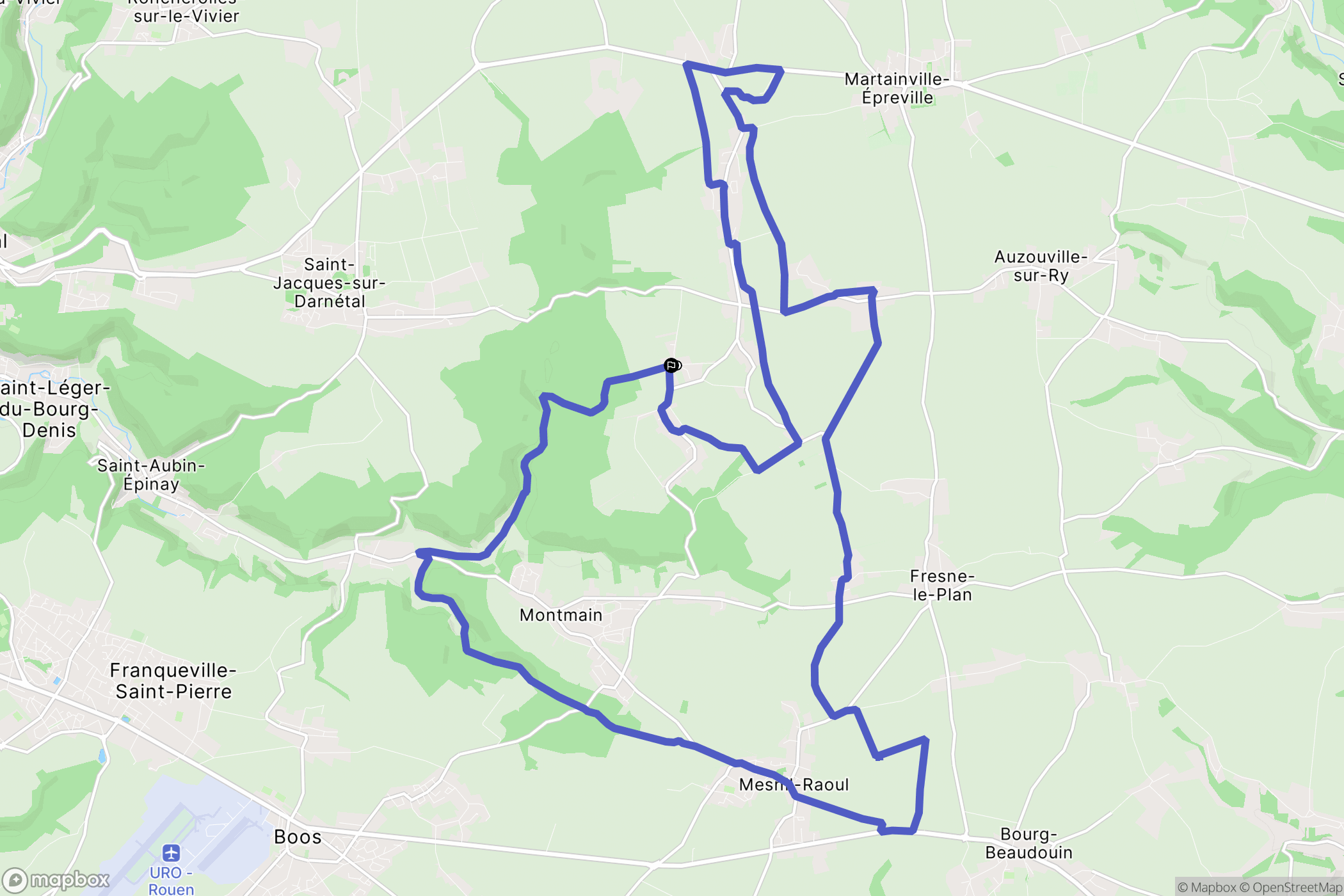 Bois-d'Ennebourg : carte du parcours de randonnée - France