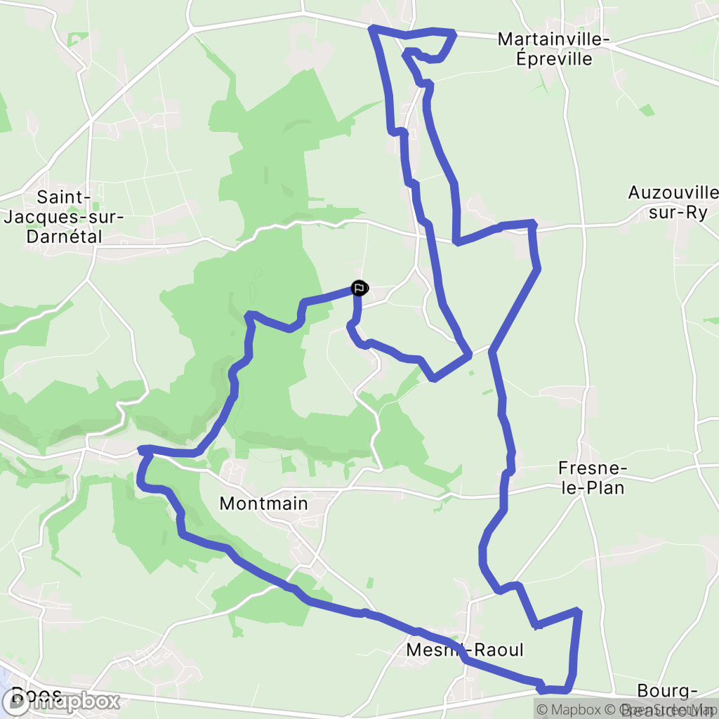 Bois-d'Ennebourg : carte du parcours de randonnée - France